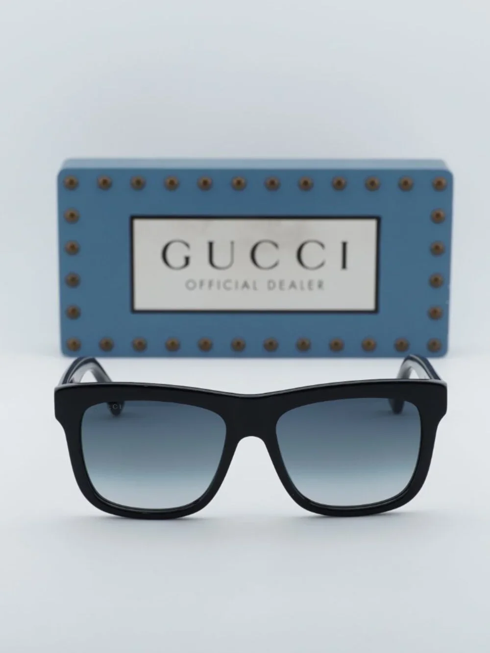 Gucci GG0158SN 001 Square Sunglasses - Black/Grey - Picture 5 of 11